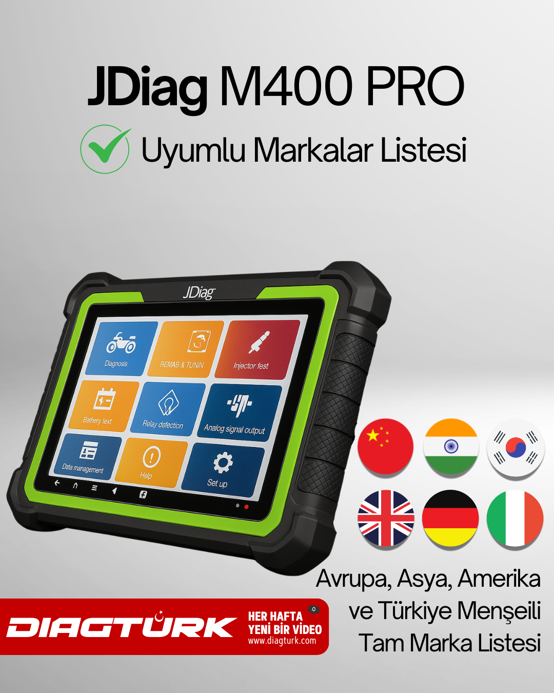 jdiag m400 pro uyumlu markalar